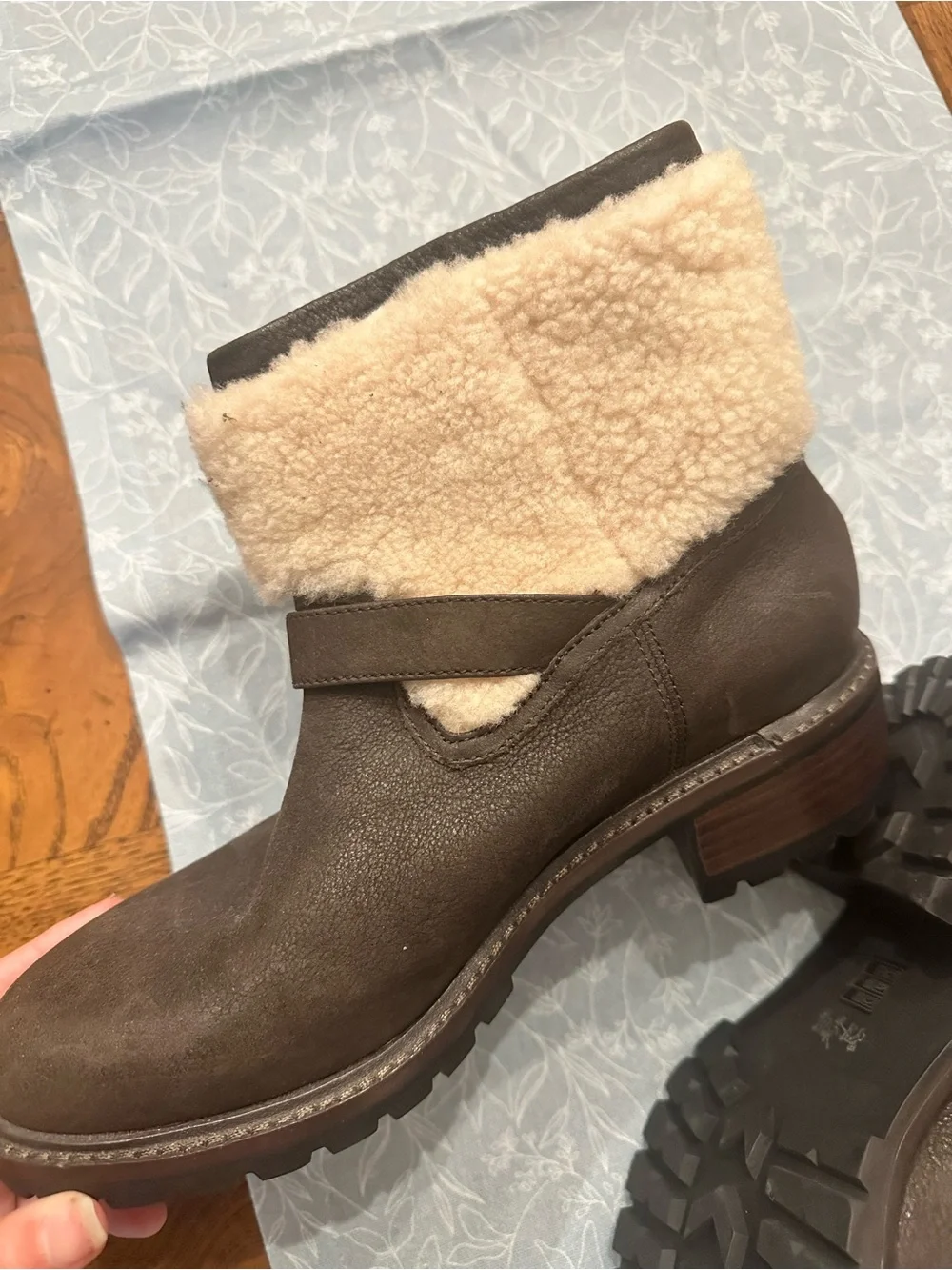 COACH Gabriella vintage leather & shearling ankle boots